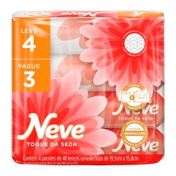 Lenço Umedecido Neve Com 48un Toque da Seda Leve 4 Pague 3un
