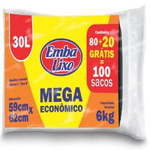 Saco para Lixo Embalixo 30L com 100 unidades