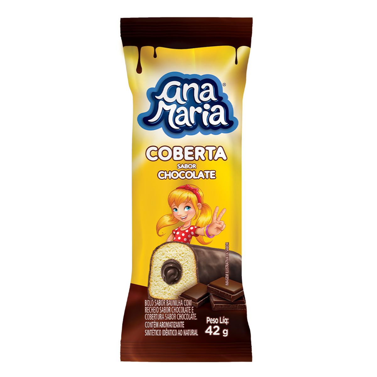 Bolinho Ana Maria com cobertura chocolate 42g - Paulistão Atacadista