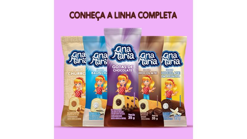 Bolinho Ana Maria gotas de chocolate Pullman 35g - Paulistão