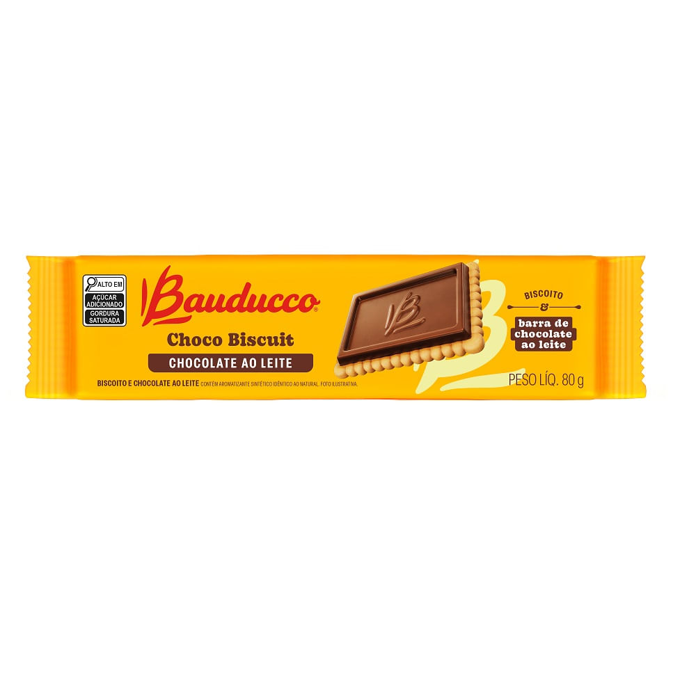 Chocolate Bauducco Choco Biscuit Leite 80g - Paulistão Atacadista