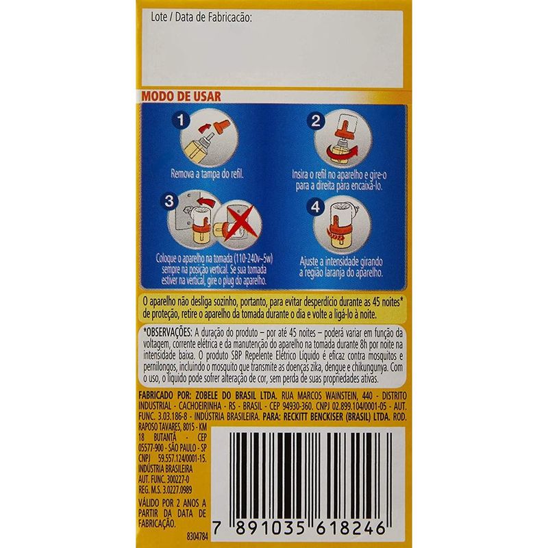INSET-ELET-SBP-45NOIT-35ML-REF-CITRONELA