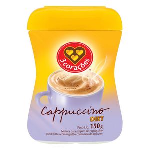 Cappuccino Solúvel Diet 3 Corações Pote 150g
