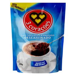 Café Solúvel Descafeinado 3 Corações Sache 50g