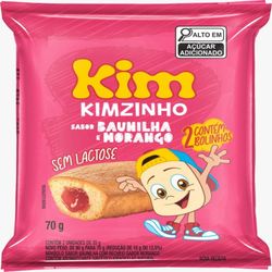 Mini Bolo Kim Duplo Baunilha Com Morango 70g