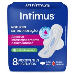 Absorvente Externo Intimus Noturno Seca com Abas - 8 unidade