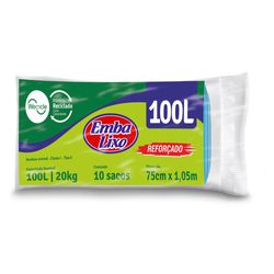 Saco para Lixo Emablixo Reciclado 100L com 10 unidades