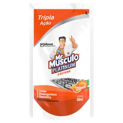 Limpador desengordurante Mr. Músculo Platinum Sachê 400ml Laranja