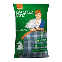 Pano de Chão Mr Meex com 03 unidades Xadrez
