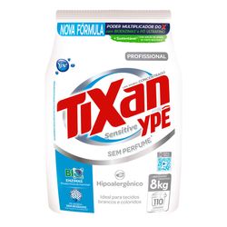 Lava Roupas Pó Tixan Sensitive 8Kg Sachê