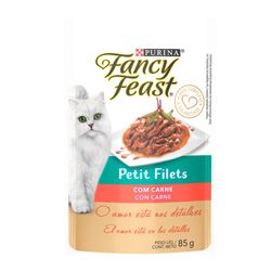 Ração Úmida Fancy Feast Petit Filet Gatos Adultos Carne Sachê 85g
