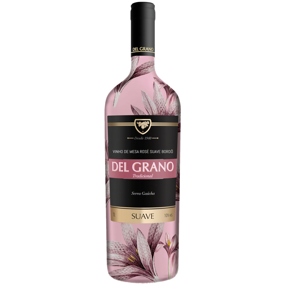 Vinho Brasileiro Del Grano Rosé Suave Bordô 1L - Paulistão Atacadista