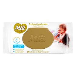 Toalhas Umedecidas Mili Love Care Com 50 Unidades