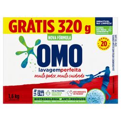 Lava Roupa Pó Omo Lavagem Perfeita 1,6Kg Grátis 320gLava Roupa Pó Omo Lavagem Perfeita 1,6Kg Grátis 320g