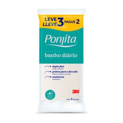 Esponja de Banho Diario Ponjita Amarela Leve 3 e Pague 2