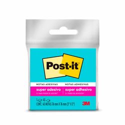 Bloco de Notas Super Adesivo 45 Folhas Azul 76x76mm Post it