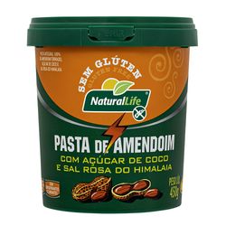 Pasta de amendoim Natutal Life sem gluten Açúcar de Coco e Sal do Himalaia 450g
