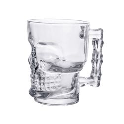 Caneca Vidro Chopp Caveira Clear 510ml