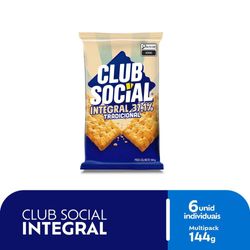 Biscoito Integral Tradicional Multipack 144g Club Social