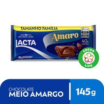 Chocolate Meio Amargo 40% Cacau Lacta Amaro 145g