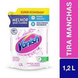 Tira Manchas Vanish Líquido Crystal White para roupas brancas Embalagem Econômica 1,2L