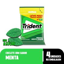 Goma de Mascar Trident Menta Pacote com 4 Unidades 32g
