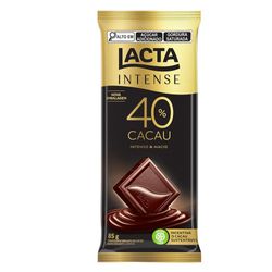 Chocolate Lacta Intense meio amargo 40% cacau original 85g