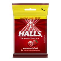 Bala Halls Morango Pacote Com 3 Unidades 84g