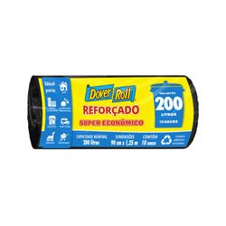 Saco Lixo Dover Roll Super Econômico Preto 200L Com 10 Un