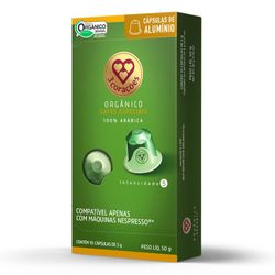 Café em Cápsula Torrado e Moído Orgânico 3 Corações Caixa 50g 10 Unidades