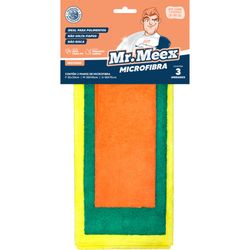 Pano Microfibra Mr Meex 38 x 45 P/M/G com 3 Unidades