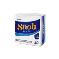 Guardanapo Snob Folha Simples de 33 x 30 cm com 50 unidades