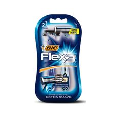 Aparelho Barbear Bic Flex3 Azul Com 2 Unidades