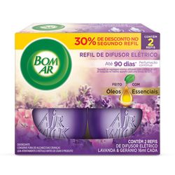 Difusor Elétrico Bom Ar Lavanda e Gerânio Refil Líquido 2x16ml