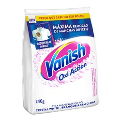 Tira Manchas Vanish em Pó Crystal White Oxi Action para roupas brancas Refil Econômico 240g