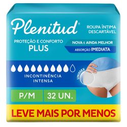 Roupa Íntima Plenitud Plus P-M Com 32 Unidades