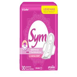 Absorvente Sym Com Abas Suave Com 30 Unidades