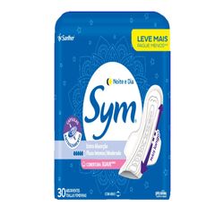 Absorvente Sym Noite Dia Com Abas Seca Com 30 Unidades