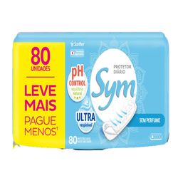 Absorvente Protetor Diário Sym Sem Perfume Com 80 Unidades