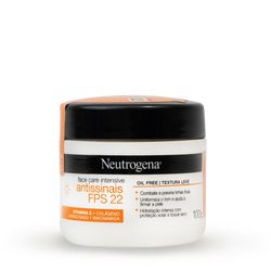 Hidratante Facial Antissinais NeutrogenaFace Care Intensive FPS 22, 100g