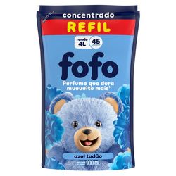 Amaciante Roupa Concentrado Refil Fofo Azul tudao 900ml