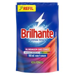 Lava Roupas Líquido Brilhante Limpeza Total 900ml Refil