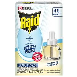 Raid Repelente Eletrico Liquido Refil 45 Noites 32,9ml