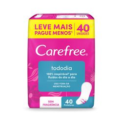 Carefree Protetor Diário Todo Dia sem Perfume 40 unidades