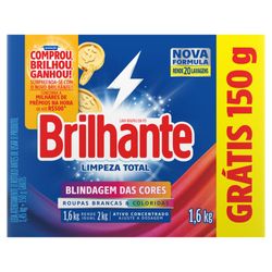 Lava Roupas Pó Brilhante Limp Total 1,6Kg Caixa Grátis 150g