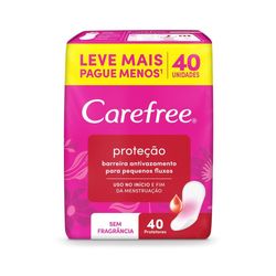 Carefree Protetor Diário Proteção sem fragrância 40 unidades